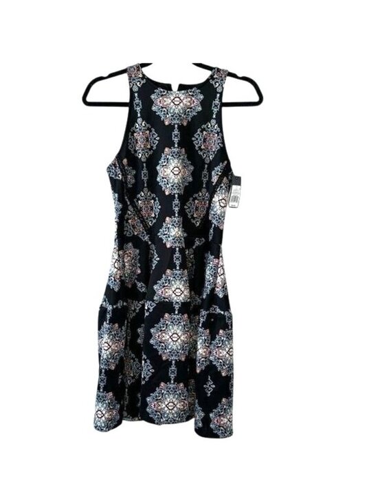 Mossimo Dresses & Skirts - Mossimo Womens Sleeveless Black Dress With Colorful Mandala Print Size S Fitted
